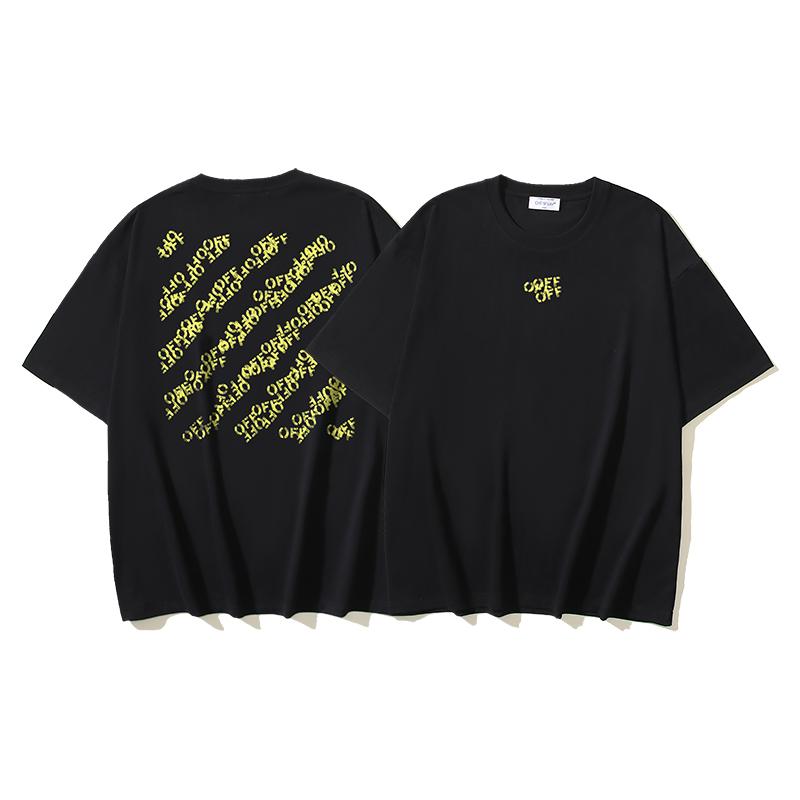 

Off-white 2025 Summer New OFF Diagonal Stripe Letter Print Classic Short Sleeved T-shirt for Men and Women Couple T-Shirt S