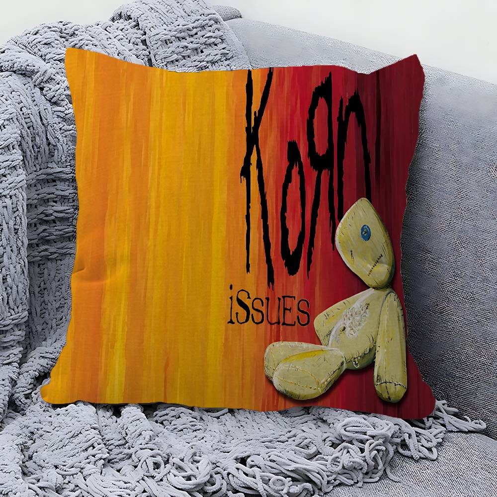Rock Band K-Korn Decorative Room Aesthetics Pillow Case Home Decor Bedroom Sofa Bed Couch Pillow Cover 45x45
