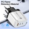 Universal Charger Power Adapter: Compatible with EU, US, UK, and AU Standards (1U + 2PD)