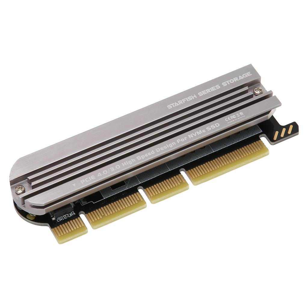M.2 NVMe SSD To PCIe Adapter PCIe 4.0 Aluminium Alloy Plug and Play M.2 PCIe Adapter Card for Desktop X16 Slot