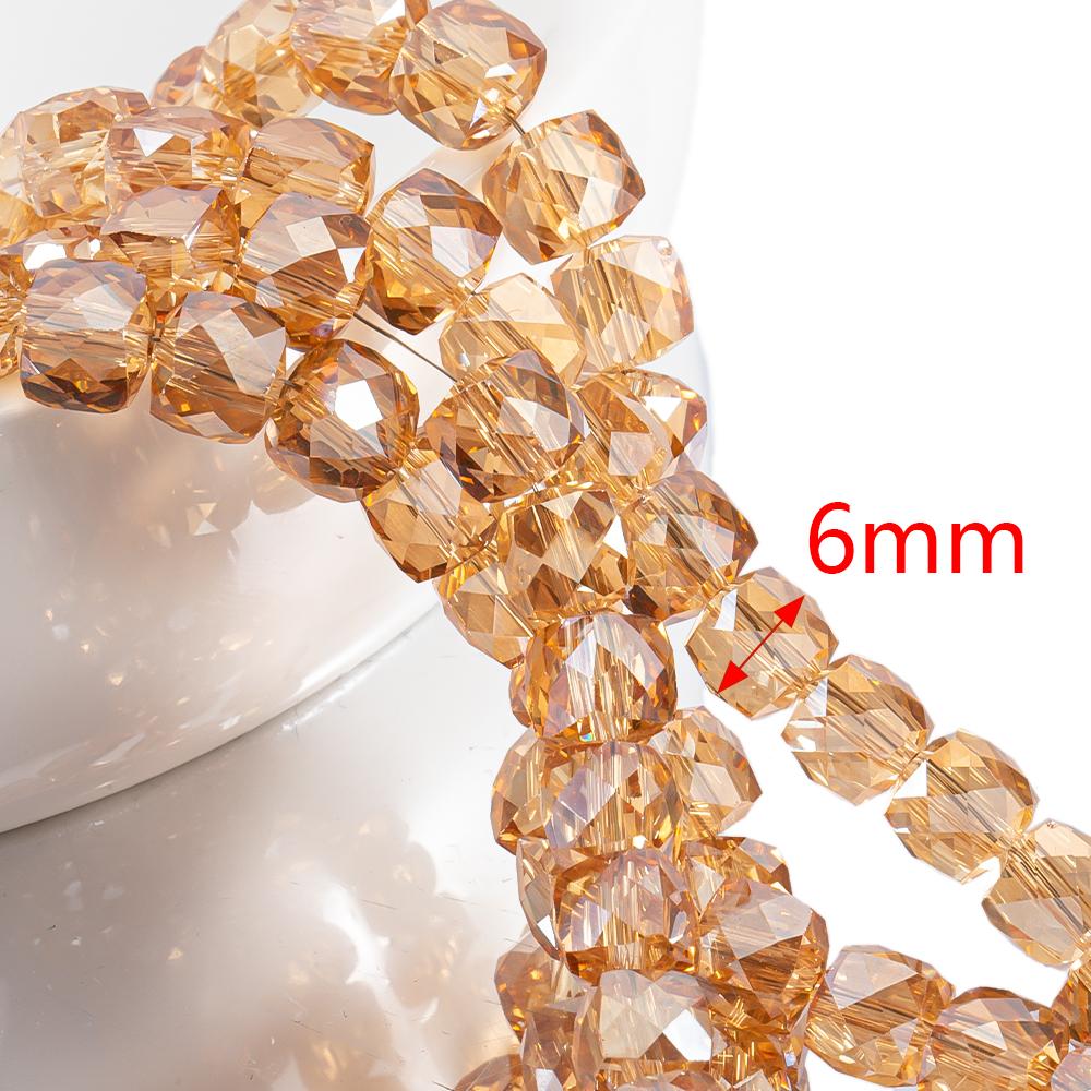 75-120pcs Glass Square Bead Crystal Rondelle Austria Faceted Loose Spacer Round Beads for Jewelry Making DIY Necklaces Bracelet
