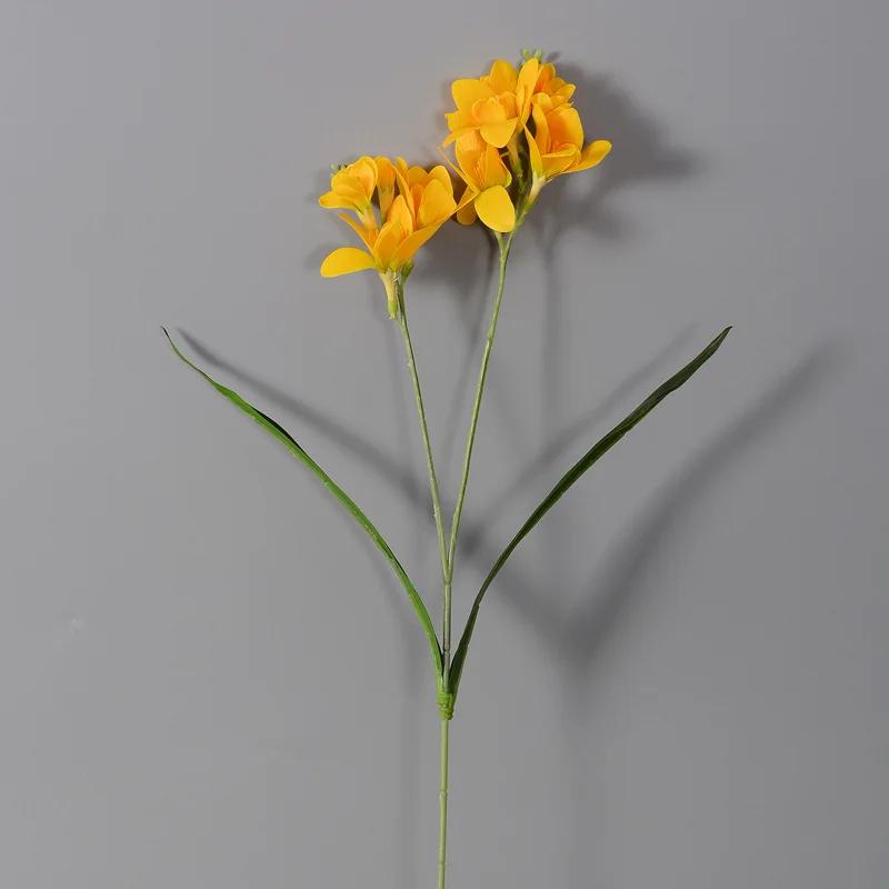 

Simulation Flowers Real Touch 3D Printing Vanilla Holiday Party Decoration Pink Fake Flower Artificial 2 Froks Cymbidium Branch жовтий