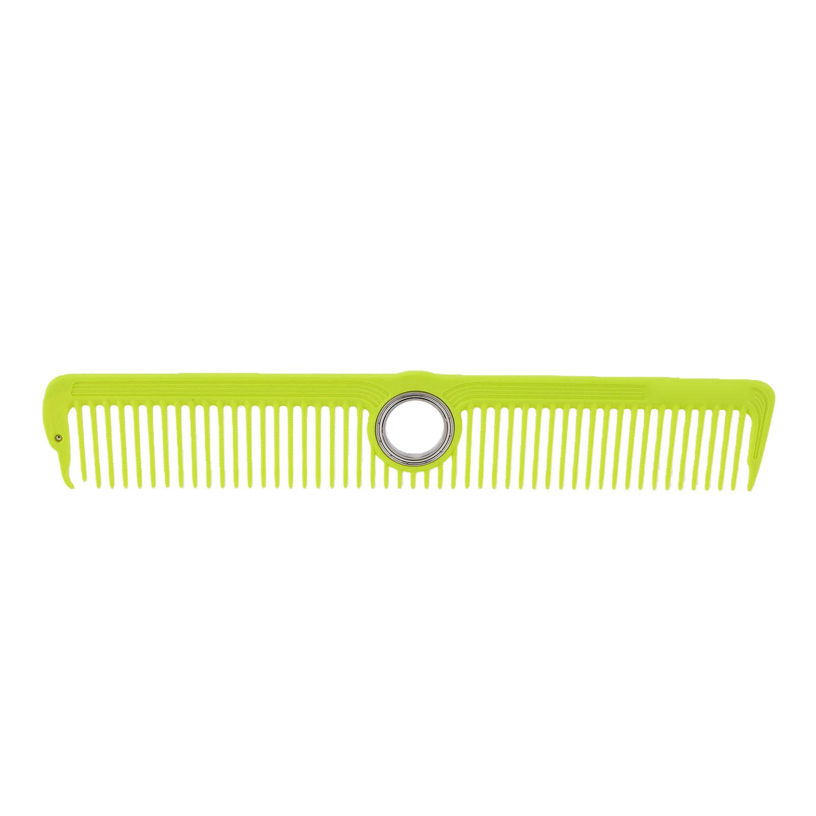 Tomtop Jms Women's Green Professional Barber Comb With Fidget Spinner Center Anti Static Heat Resist Rotatable Cutting Comb