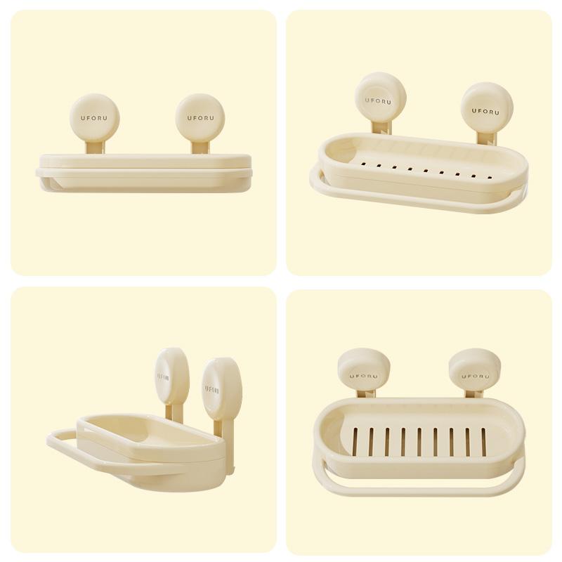 UFORU Kitchen storage rack sink cloth drain rack sponge scrub hand liquid free punching suction cup plastic storage rack