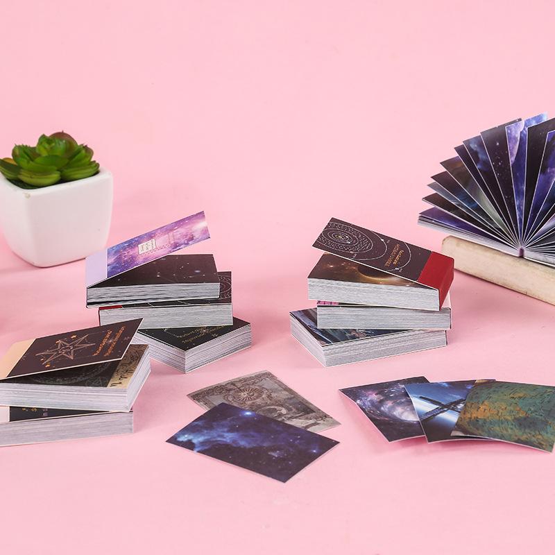 50Pcs Set Dreamy Starry Sky Sticker Book Holographic Cover Design Waterproof PET Material