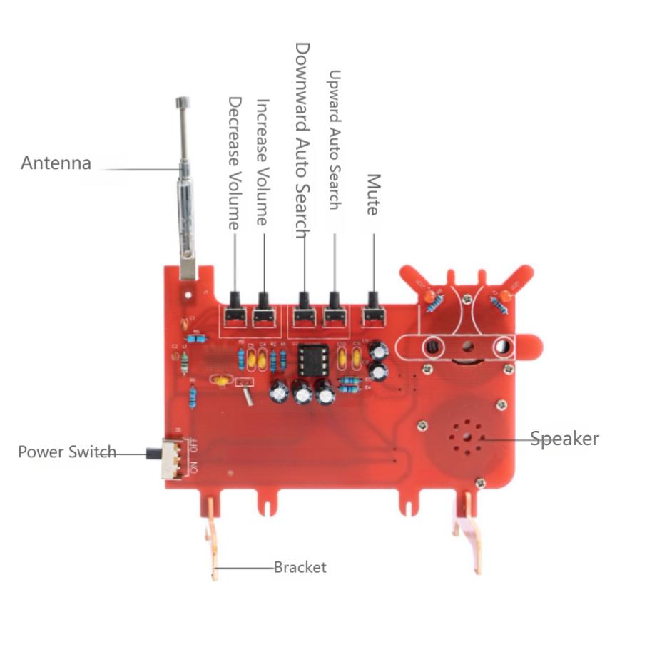 Radio Diy Kit RDA5807 For FM Cartoon Dual-Channel Radio For DIY Soldering Welding Practice Kit Easy To Use