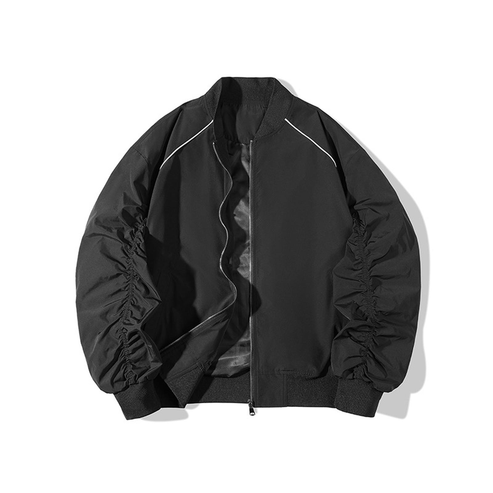 

Мужская повседневная куртка, куртка-бомбер, модная уличная спортивная трехслойная ветровка L чёрный