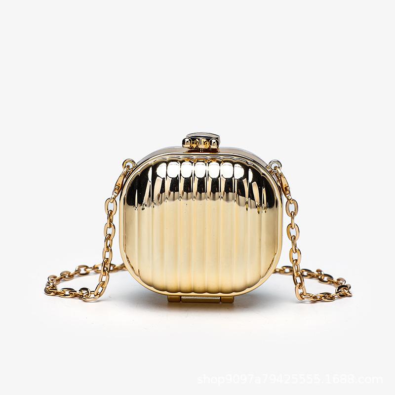 Acrylic Trendy Shoulder Bag – Stylish Transparent Crossbody Purse For Women Golden-S