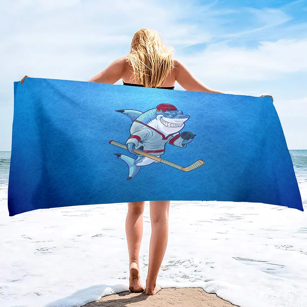 Shark Beach Towel for Boys Shark Bath Towel Print Pool Towel Super Soft Plush Sandless Shark Towel for Shark Lovers Beach Towels