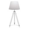 Lett - Pure - Lampadaire Trépied Bois 145 Cm - Pied Pin Blanc - Abat-jour Coton Blanc - Design Épuré