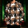 Men's Long Sleeve Hooded Sun Shirt with Christmas Print