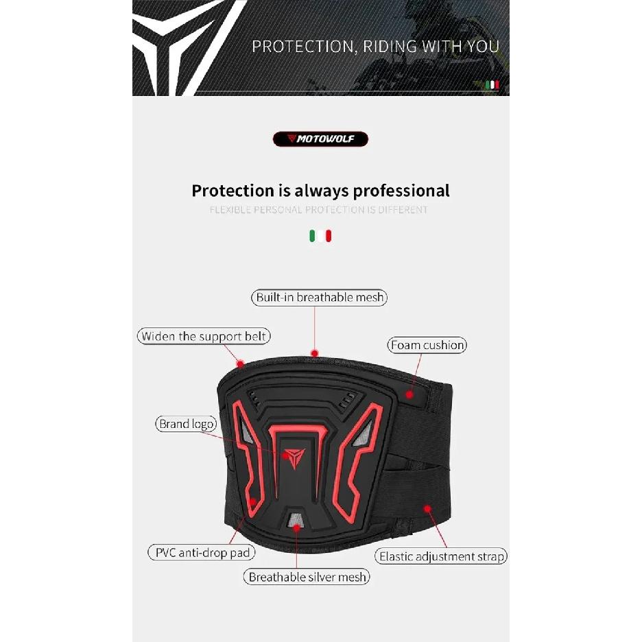 Motowolf Motocykl terenowy Oddychające stroje motocyklowe Pasek w talii Przedmioty dla unisex Ochraniacz pleców Akcesorium Moto Biker Ochraniacz rowerowy
