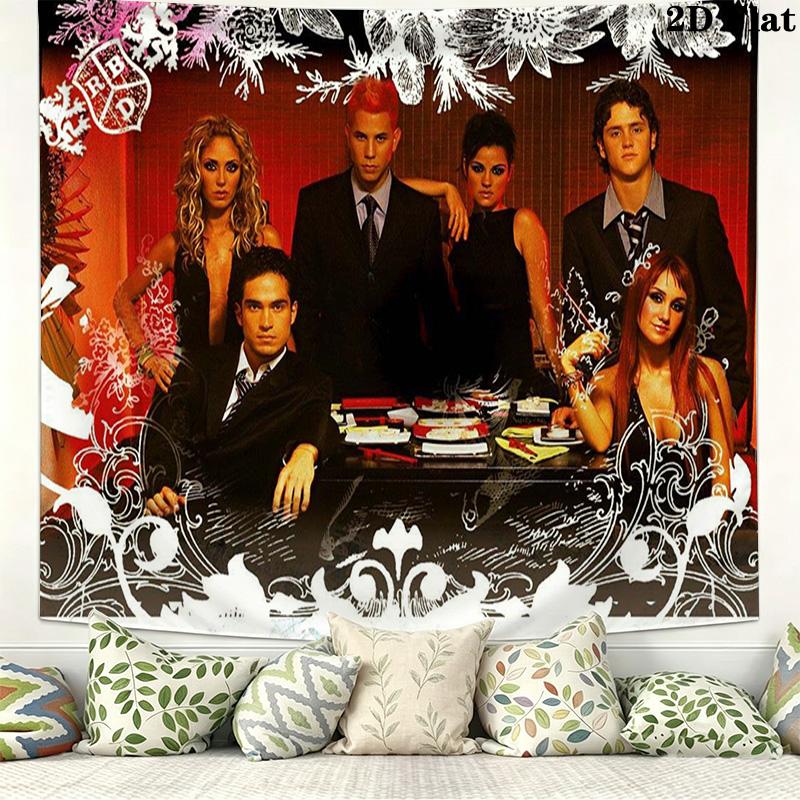 RBD Band Wall Tapestry Aesthetic Wall Hanging Printed Fabric Blanket Decorative Tapestries for Bedroom Living Room Home Decor