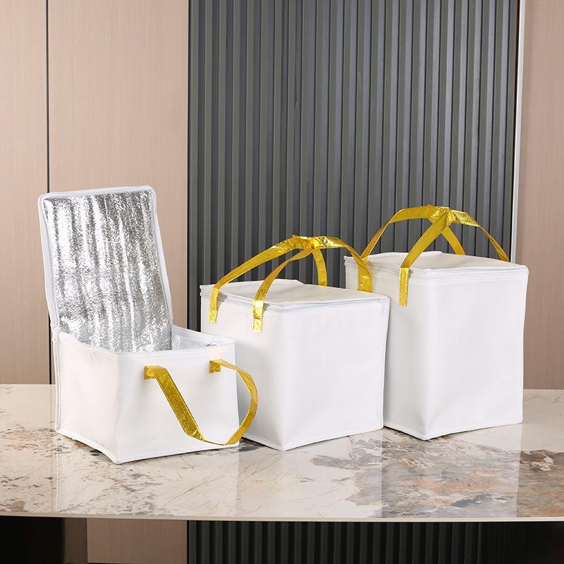 Cake Insulation Bag Thick Waterproof Non-woven Seafood Preservation Pockets Outdoor Picnic Camping Refrigerated Aluminum Foil Takeaway Tote Pouch