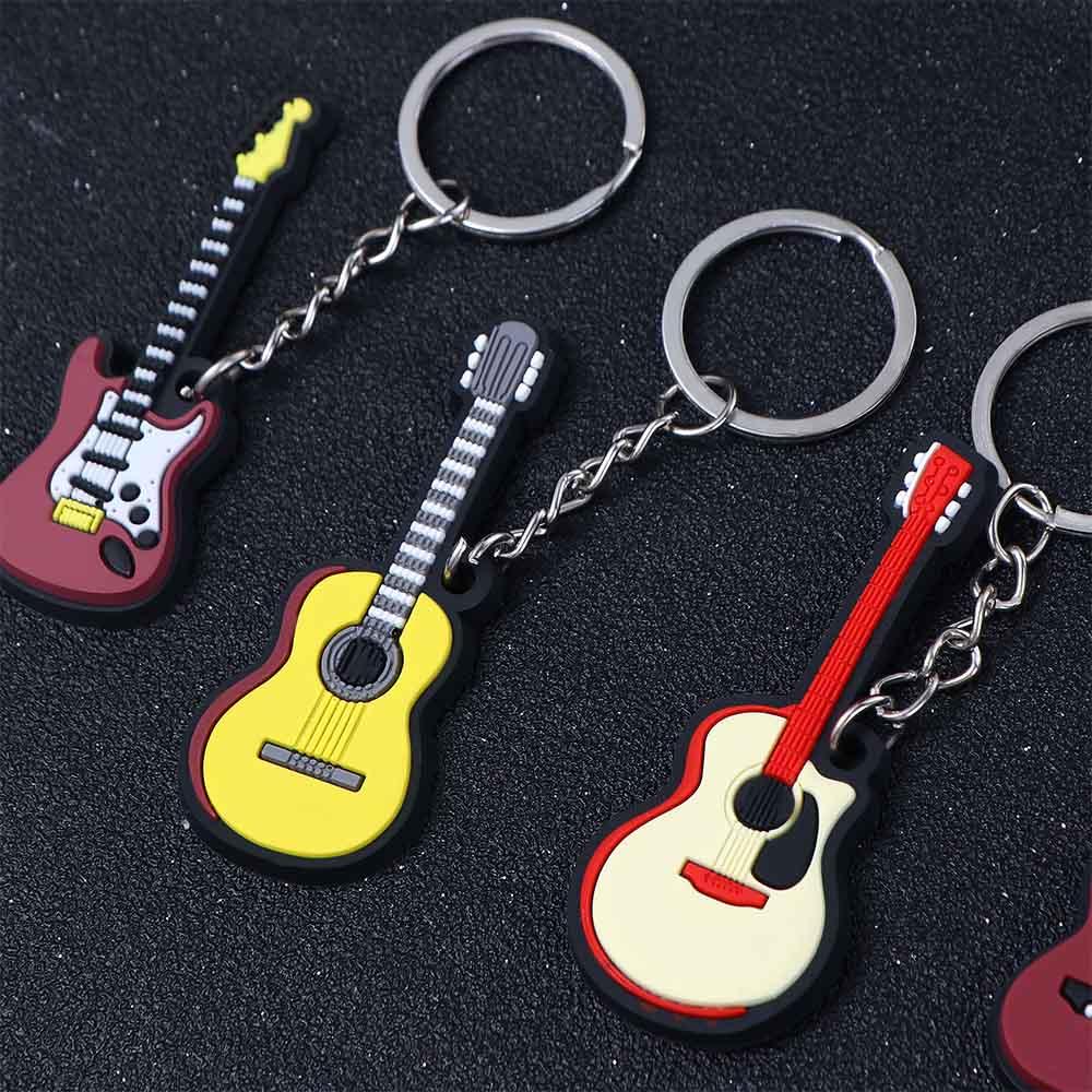 Piano Bag Jewelry Musical Instrument Pendant Guitar Keychain Guitar Key Rings Guitar Keyring Holder