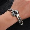 Herrenarmband aus Titanstahl mit Totenkopf im Vintage-Stil für modebewusste Männer