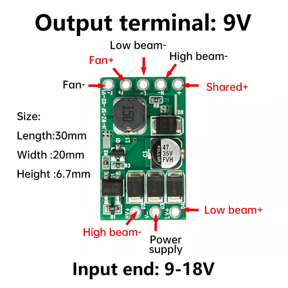 Automotive LED Headlight Driver Board Output 9V 3A Constant Current Power Supply for Car Lights,COB/1860/3570/ZES chips Driver