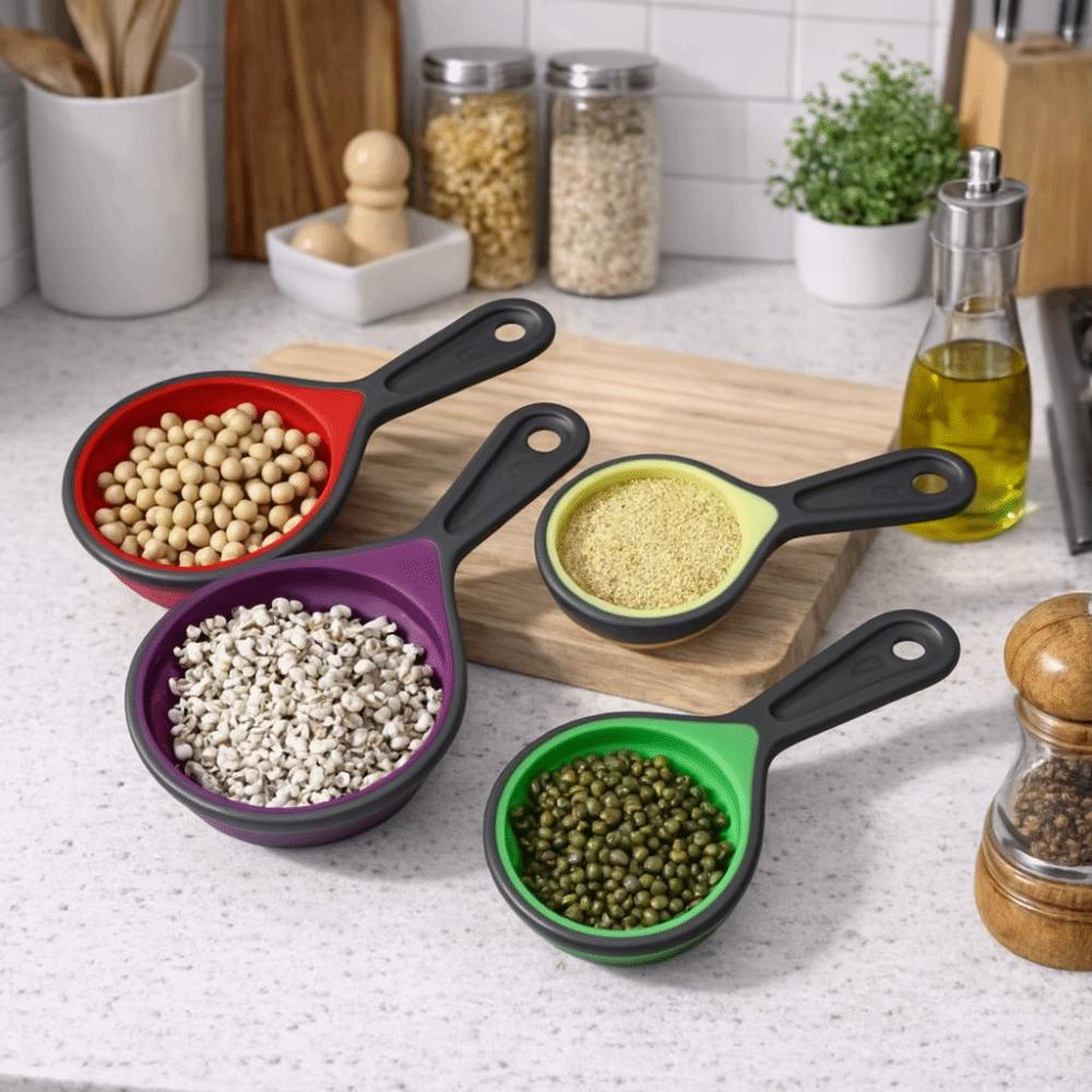 3/4 pieces Collapsible Collapsible Funnel Food Grade Measuring Cup Folding Funnel  Kitchen Utensils