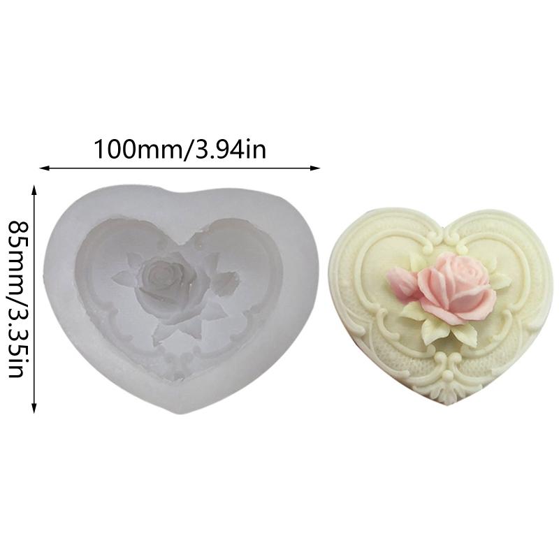 Silikonowa Forma Róża Serce Wosk Topiony Polimer Aromaterapia Tworzenie Ręcznie Robione Cupcake Galaretka Forma Akcesoria Dekoracyjne