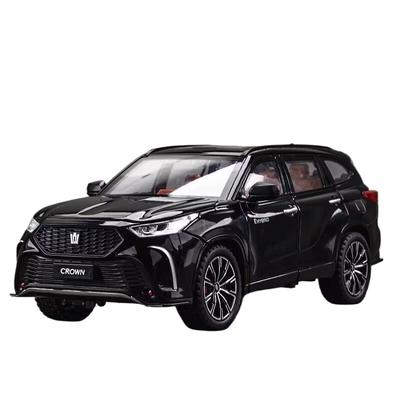 1/24 Toyota Crown KLUGER SUV Alloy Car Model Diecast Metal Toy Off-road Vehicles High Simulation Sound and Light Collectibles Kids Gift