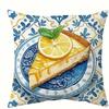 pc Mediterranean Lemon Pie  House Pillow Cover D DoubleSide Print Polyester Cushion Case for Dining Room Farmhouse Summer Bi