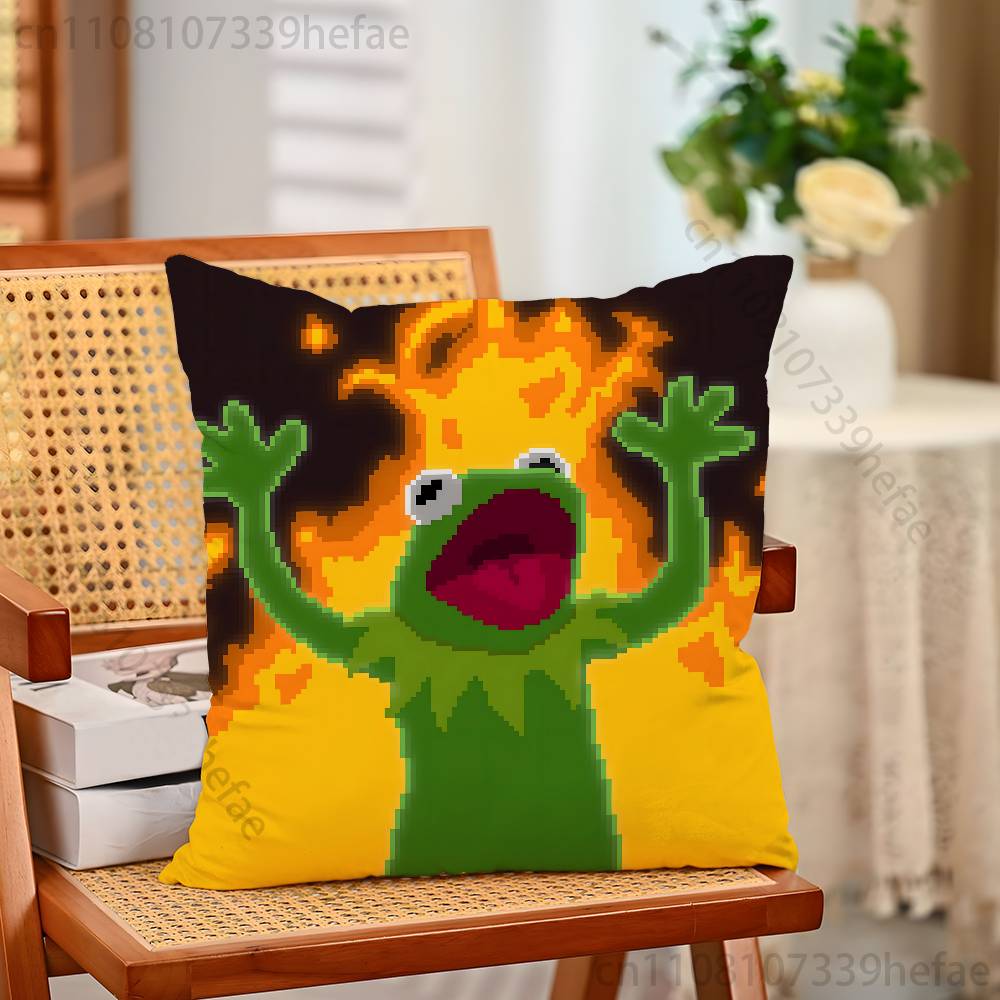 KKermit The Frog Print Polyester Pillow Case for Valentine gift Home Sofa Cushion Cover Decoration Custom