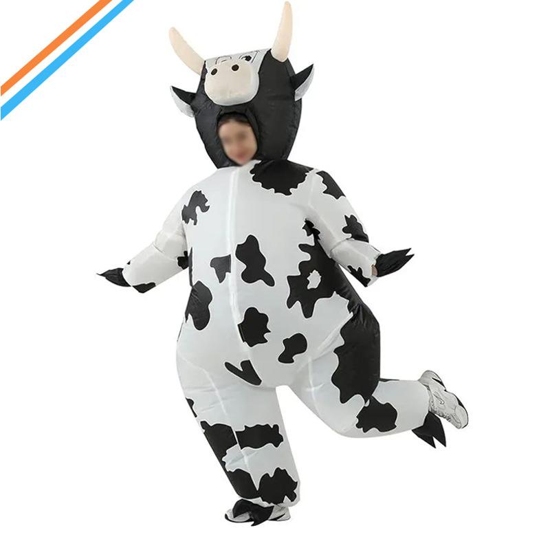 

Cow Inflatable Suit Cartoon Human Puppet Suit Party Party Funny Prop Cow Costume One size fits all