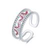 BELLA BOX Opening Resizable Rings For Women Zircon Engagement Party Fine Jewelry Gift