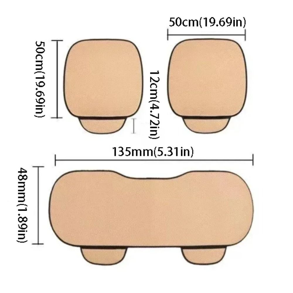 Ice Silk Material Three-Piece Set Cool Breathable Fabric Universal Car Seat Cushion Summer Use