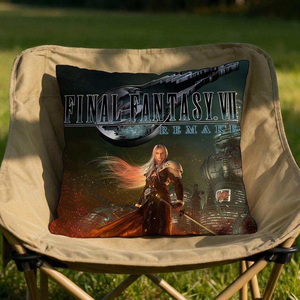 FFinal FFantasy VII Cushion Cover Soft Reversible Durable Pillow Cover MultiScene Use for Home Car Daily Comfort