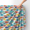 Royal Samt Stoff Polyester Zum Nähen - Motiv Bunter Fisch