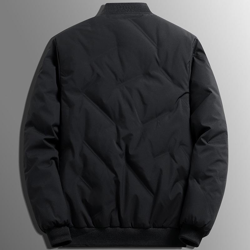 Herren Winter Einfacher Daunen Baumwollmantel Baseballkragen Lässige Sportjacke