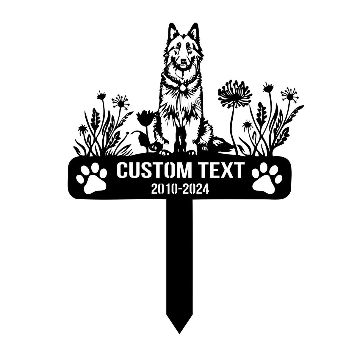 

Custom Belgian Shepherd Dog Memorial Garden Stake, Personalized Metal Yard Sign for Pet, Outdoor Animal Decoration