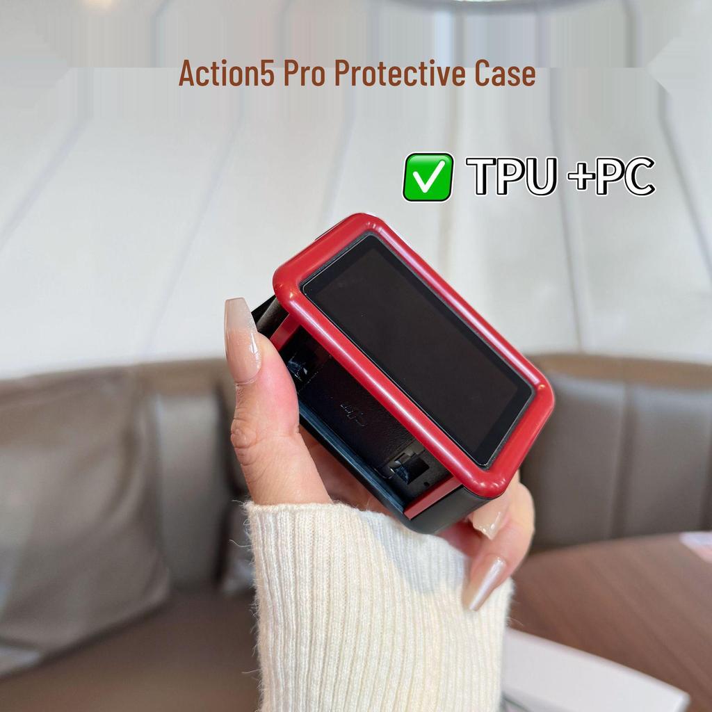 DJI ACTION 5 PRO Silicone Case & Lens Protector - Anti-Fall, Dustproof Sport Camera Accessory