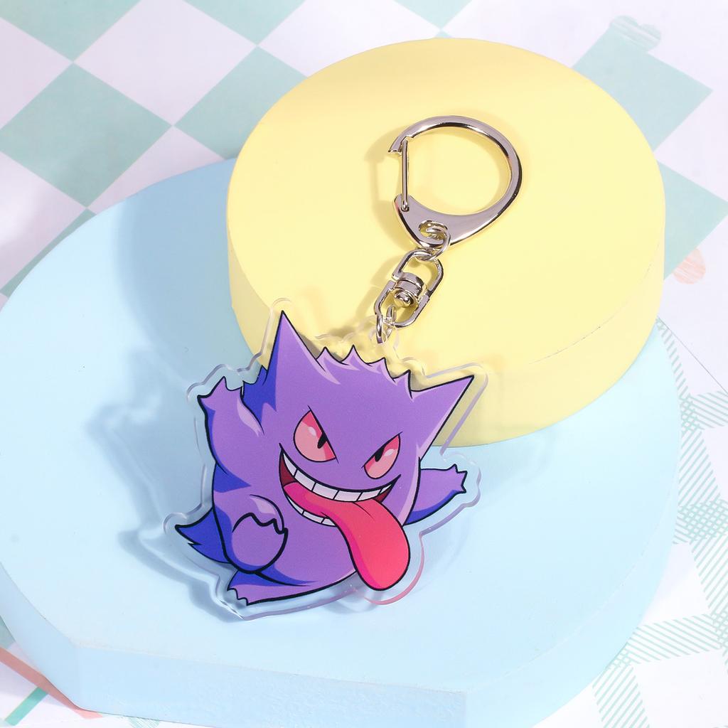 Anime Pokemon Gengar Jigglypuff Totodile Ash Ketchum Squirtle Charmander Acrylic Keychain Car Bag Pendant Gifts 5cm