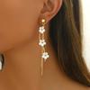 1Pair Gold New Flower Pendant Earrings Niche Temperament Simple Earrings Jewelry Gift Women