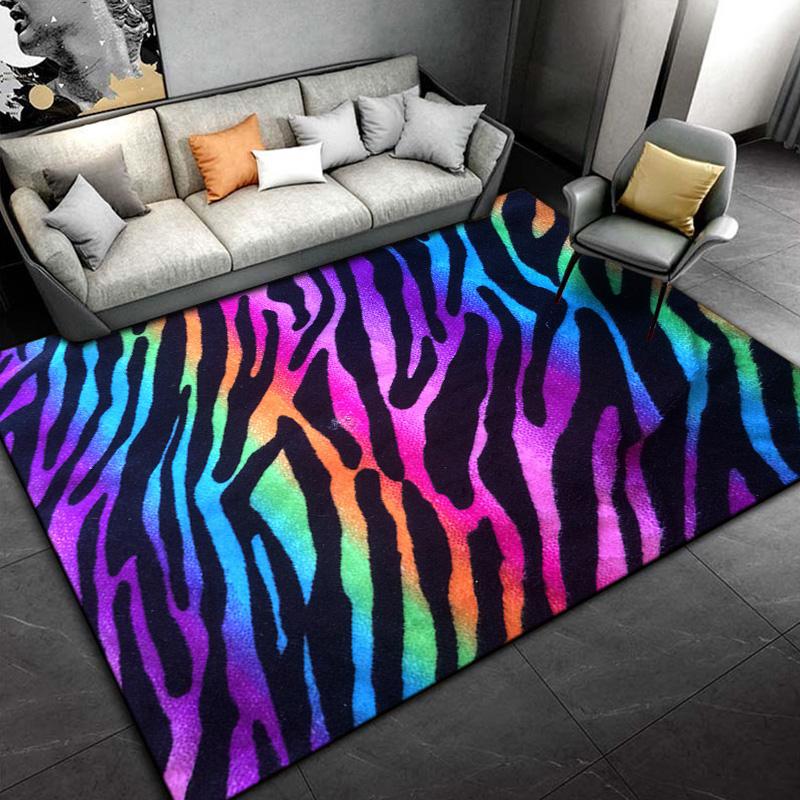 Black White Print Zebra Pattern Area Rug Large,Carpet Rug for Living Room Bedroom Kitchen Doormat Decoration,Non-slip Floor Rug