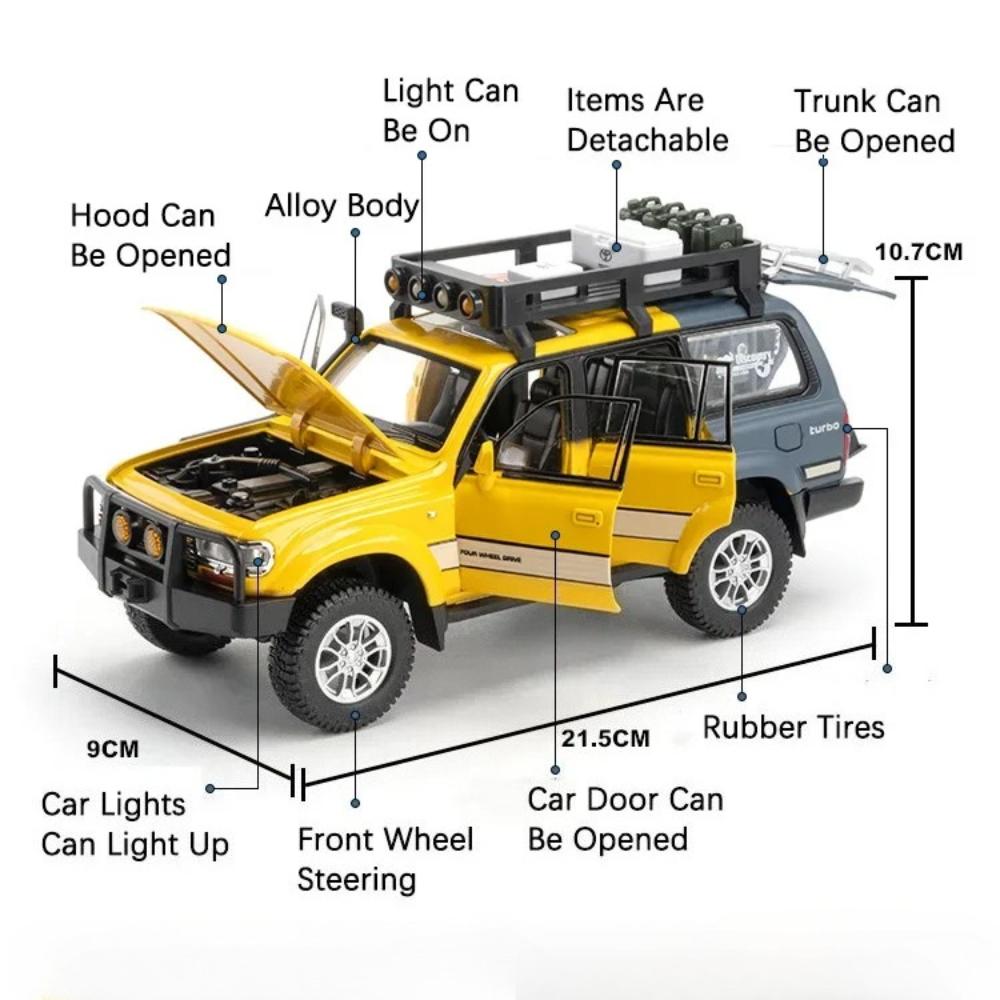 1:24 Scale Tundra Land Cruiser LC80 Model Car Toy Alloy Diecast Doors Opened Off-road Vehicles Models for Children's Gifts