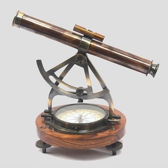 Antik-Messing-Teleskop mit Kompass-Messing-Finish