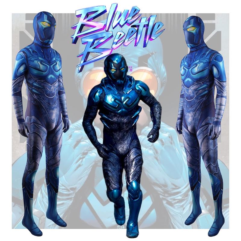 Beetle Cosplay Blue Jumpsuit Adult Child Costume Anime Party Halloween Outfit