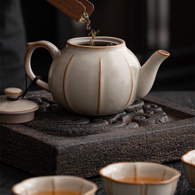 Chiński Zestaw do Herbaty Kung Fu Kreatywny Ceramiczny Mały Czajniczek Biurowy Czajniczek z Filtrem do Pu Erh Proste Domowe Akcesoria do Ceremonii Herbacianej