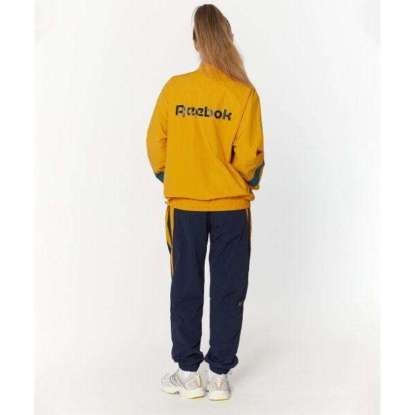 Reebok Legend Warm Up Outdoor Casual Sports Zip Collar Windbreaker Unisex Outerwear Yellow Dark-Blue REJU4EJ13Y3