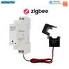Smart ZigBee Energy Meter with 63A Clamp Current Transformer App Monitor Power Electricity Statistic AC100-240V Works with Tuya