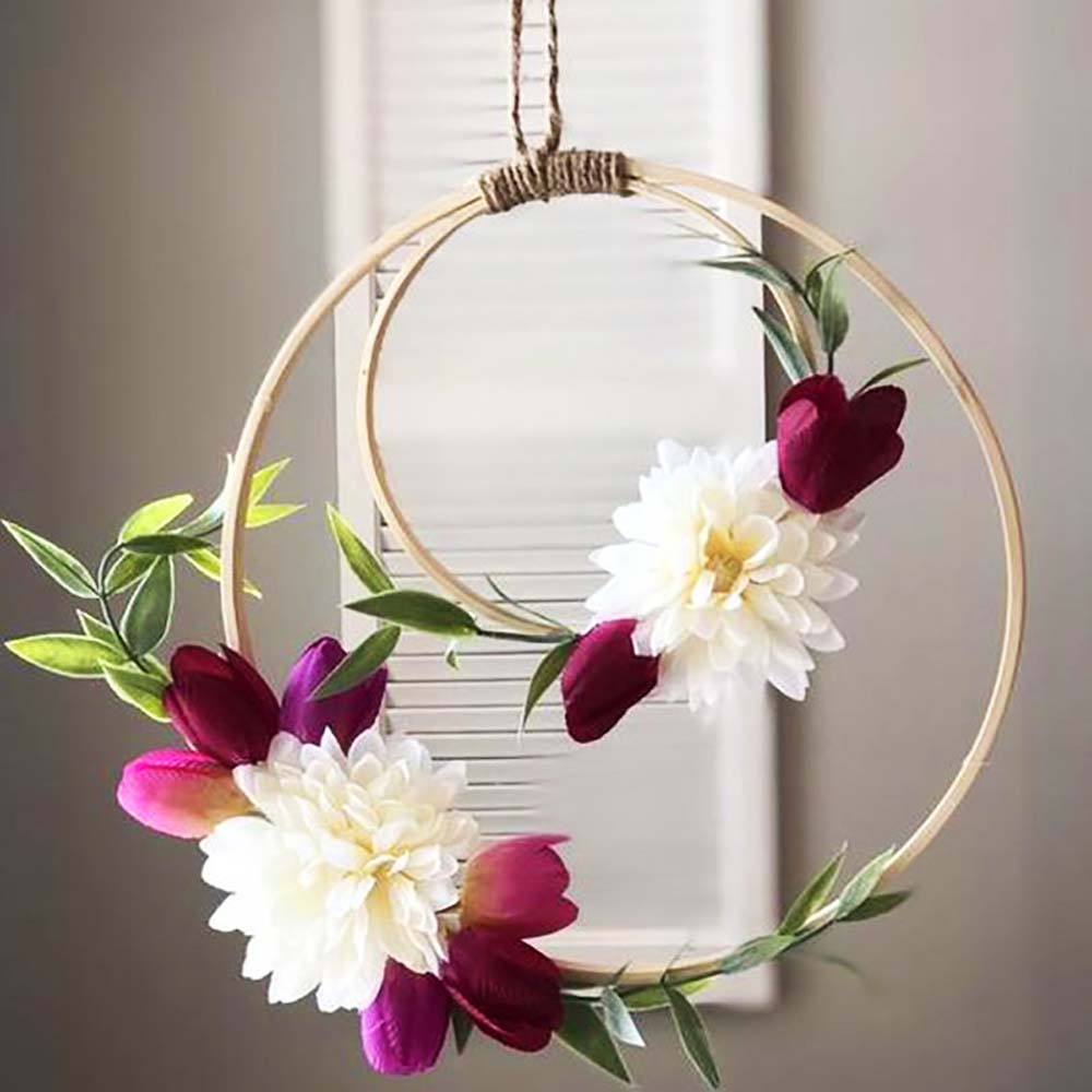 5PCS Dream Catchers DIY Art Craft Wreath Bamboo Circle Knit Tool Wooden Frame Hoop Crafts Hoops