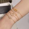 Qiong Yao Minimalist Zircon Stainless Steel Double Ring Necklace Bracelet Set - No Fading.