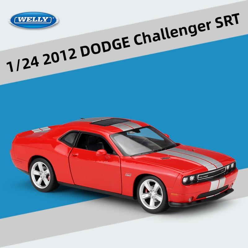WELLY 1/24 DODGE 2012 Challenger SRT Alloy Sports Car Model Diecasts Metal Vehicles High Simulation Car Model Toys for Kids Gift