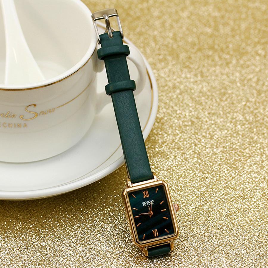 New Women Dress Watches Square Ladies Quartz Bracelet Watch Simple Rose Leather Strap Female Watches Girl's Gift