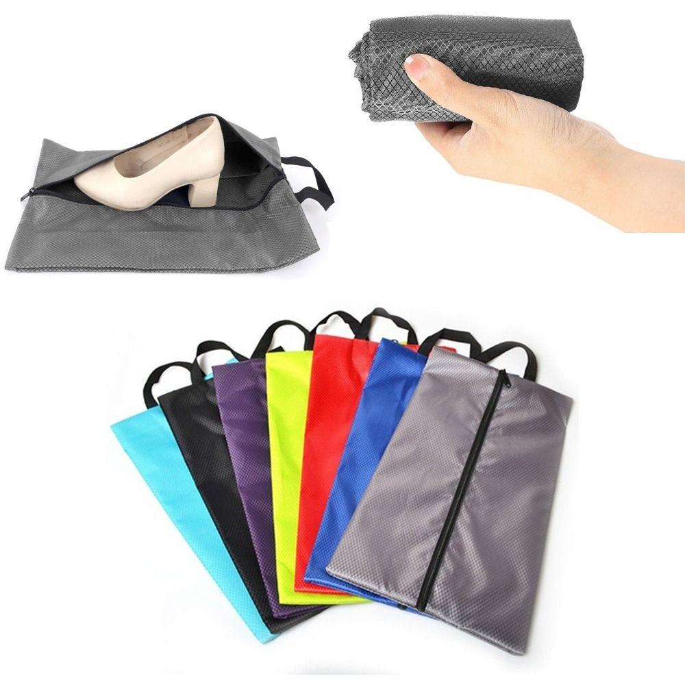 Portable Hand-Held Shoe Carrier Bag Oxford Cloth Lightweight Shoe Storage Bag Waterproof with Zipper Golf Shoe Bag