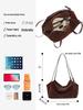 High-End Women's Genuine Leather Suede Shoulder Tote - Large Capacity & Commuter-Friendly