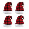 Adult Cosplay Santa Hat Comfortable Hat Traditional Lattice Pattern Christmas Santa Hat for Adult New Year Presents